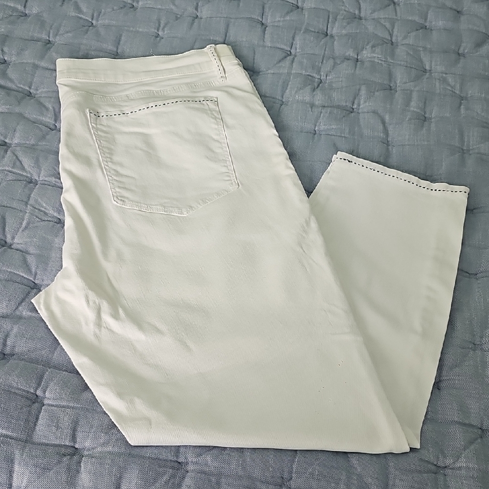 White Jeans with Black Stitching Detail